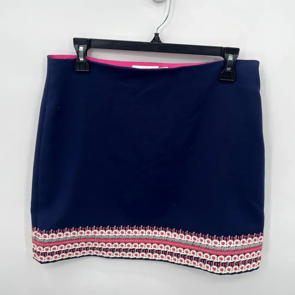 VINEYARD VINES Navy Embroidered Mini Skirt // 4